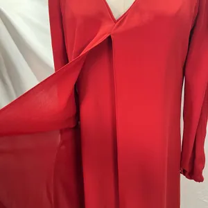 White House Black Market Red Dress Womens 4 Flowy Open‎ Sleeves Cocktail Wedding thumbnail 6