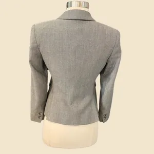 Theory Wool Fitted Blazer In Grey thumbnail 6