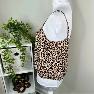 H&M Divided Beige Leopard Print Camisole Top Spaghetti Strap Tank Size 4 thumbnail 6