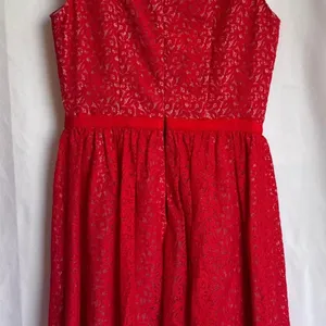 Erin Fetherstone‎ NWT Red Lace Dress with zipper back Women Size 2 thumbnail 4