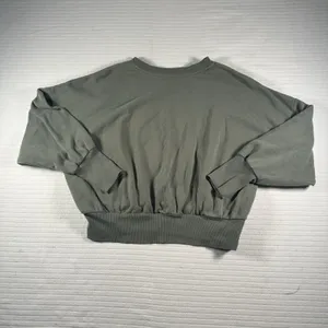 Old Navy Women’s XL Olive Green Just Vibing Graphic Cropped Sweatshirt thumbnail 9