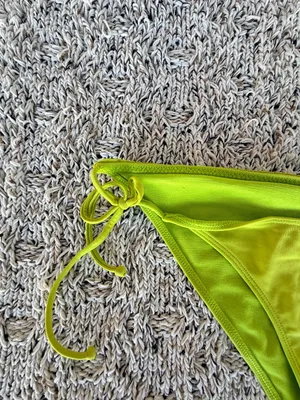 Hollister Lime Green Y2K Low Cut Frill Side-Tie Swim Bottom | Size Medium thumbnail 4