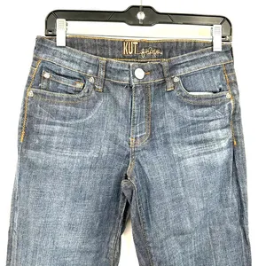Kut from the Kloth size 4 blue jeans boot cut button tab‎ back pockets thumbnail 3