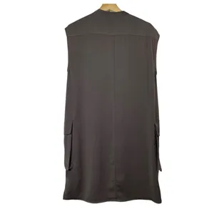 AllSaints Shirt Dress Sz 6 Gray Safari Pocket Sleeveless Japanese Cloth Utility‎ thumbnail 2