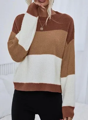 SheIn Color Block Drop Shoulder Sweater thumbnail 2