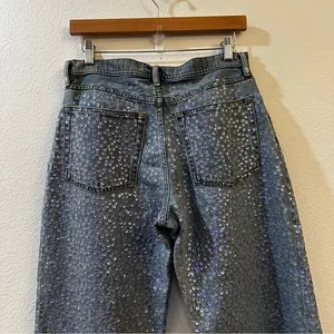 Acne Studios Mid‎ Rise Sequin Straight Leg Jeans Denim Pants Size 38 US 10 Blue thumbnail 8