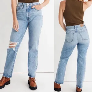 Madewell The Perfect Vintage Straight Distressed High‎ Rise Denim Jeans thumbnail 2