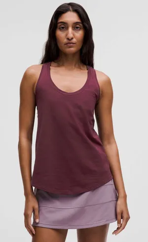 Lululemon Love Tank Top Garnet Red Maroon Size 4 Cotton Racerback thumbnail 1