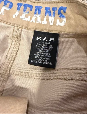 Women’s VIP JEANS Beige Cargo Pants Size 5/6 Baggy Pants Cream EUC thumbnail 2
