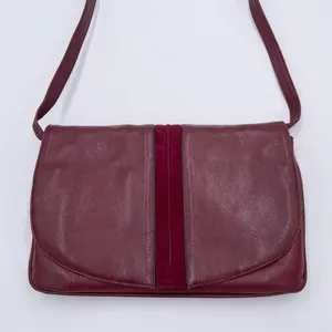 Vintage 60s 70s Stanley Blacker Designer Shoulder Bag Purse Burgundy Red Leather thumbnail 2