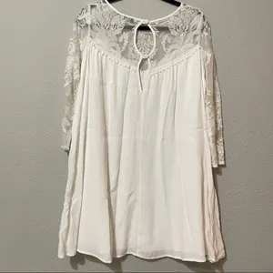 For Love & Lemons White Lace Sleeve Mini Swing Dress Womens S Babydoll Romantic thumbnail 10