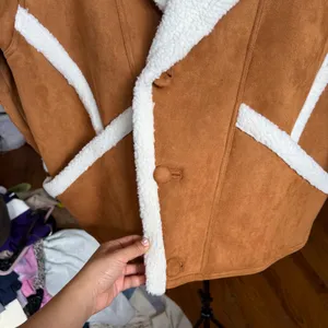 Mother The‎ Brrly Coat Wash Staying In Size Large Brown White Warm Coat Luxury thumbnail 10