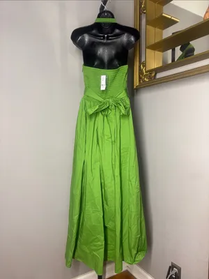 NEW New York & Company Medium Green Halter Maxi Dress NWT thumbnail 2