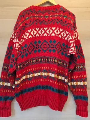 {XL} Vintage GAP Nordic Fair Isle Chunky Knit Sweater Holidays Festive thumbnail 6
