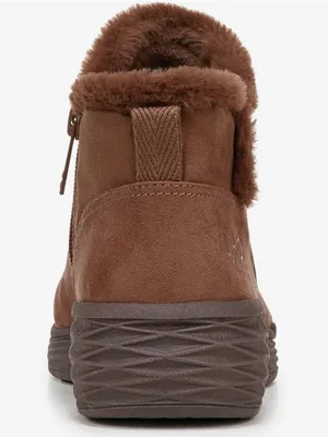 Ryka Brown Faux-Suede Fur-Trim Ankle Booties Size 8 thumbnail 4