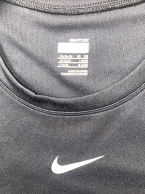 Nike Long-Sleeve Athletic Top - Black with White Swoosh thumbnail 2