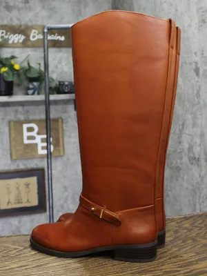 NWT On 34th Womens Firesse Riding Boots 10019685500 Cognac Leather Brown 6.5\M thumbnail 4