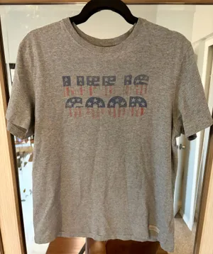 Life Is Good mens size M USA Flag Gray Tee short sleeve tshirt vintage look thumbnail 1