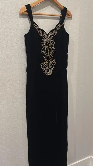 Vintage Black Velvet Scott McClintook Evening Gown | Size 8 thumbnail 2
