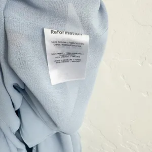 Reformation |‎ Purdie Lace-Trim Flutter Strap Midi Dress in Mineral Blue thumbnail 9