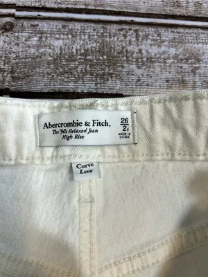 Abercrombie & Fitch Women's Metallic Silver Straight-Leg High-Rise Jeans Size 26 thumbnail 8