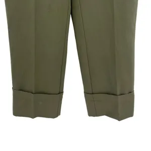 Zara Pants Trousers Straight Leg Turned Up Cuff Green Size Medium‎ thumbnail 7