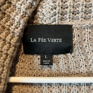 La Fee Verte Anthropologie Tan‎ Knitted Cardigan LG Cotton Wool Cottage Comfort thumbnail 6