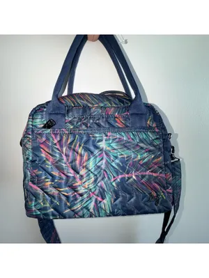Lug Jive Tropical Multicolor Quilted Crossbody Bag Tote Handbag 10x10 Blue Green thumbnail 4