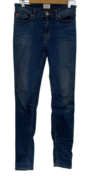 Hudson Womens Blue Mid Rise Skinny Jeans Womens 27 Denim Medium Wash Blue Ankle thumbnail 1