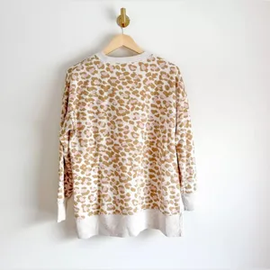 Aerie Oversized Desert Leopard Print Crewneck Pullover Sweatshirt thumbnail 3
