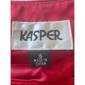 Kasper Red Sleeveless Blouse Women’s Size 18 Plus Tank Top Lined Side Zip thumbnail 5
