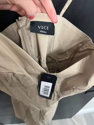 Vici Tan Corset top Spaghetti Strap Fit & Flare mini Dress thumbnail 4