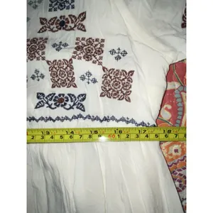 Piper And Scoot L Dress Women’s Cream Floral Embroidered Maxi Cottage Core thumbnail 14