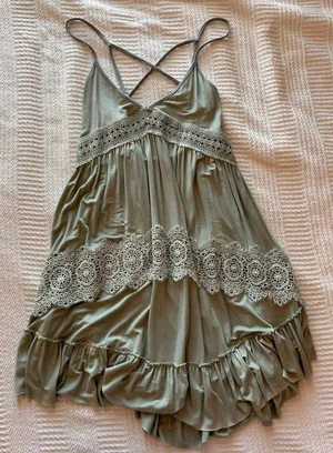 Green Boho Dress Size XS thumbnail 1