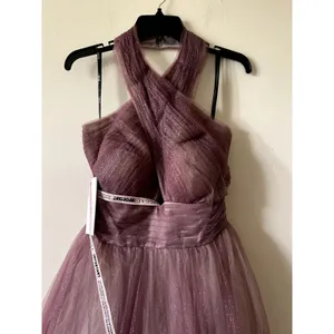 Mac Duggal 20376 Glitter Ombre Halter Neck Ballgown Maxi Dress size 8 Purple New thumbnail 6