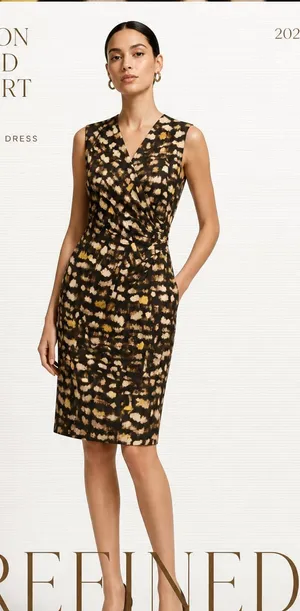LAUREN RALPH LAUREN Sleeveless Abstract Print Sheath Dress Size 8P thumbnail 1