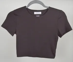 Aritzia Contour Crew Cropped Tee Rich Mocha Brown thumbnail 1