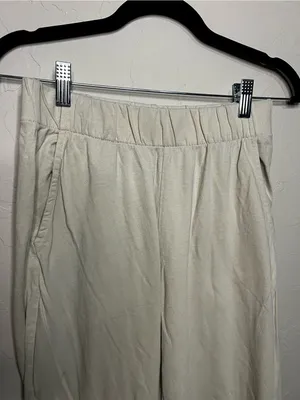 Talentless French Terry Bone Cream Wide Leg Lounge Sweatpants thumbnail 3