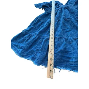 Aerie Pool To Party Flutter Sleeve Dress Cover Up Medium V Neck Gauzy Blue #C3-1 thumbnail 4