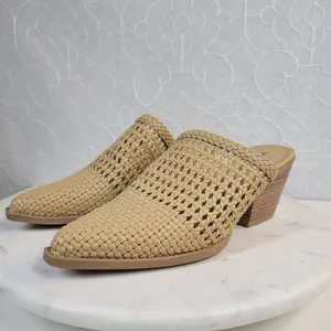 Seven Dials Womens Mule Heels 8 Brown‎ Cognac Woven Quinton Pointed Toe Clogs thumbnail 4