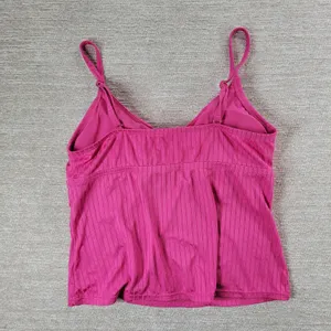 Freshwater O-Ring Cutout Tankini Top Sz L Pink Ribbed Keyhole Cami Bathing Suit thumbnail 4