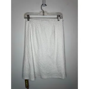 OGLmove Stretch Cotton Polka Dot A-Line Flare Skirt White Black Size S New NWT thumbnail 2