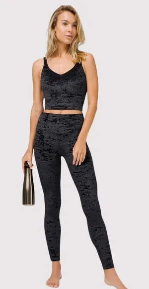 Lululemon Womens Leggings Black Velvet Wunder Lounge High Rise Tight 28" Size 6 thumbnail 1