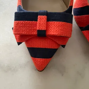 J Crew Collection bow pumps in stripe thumbnail 7