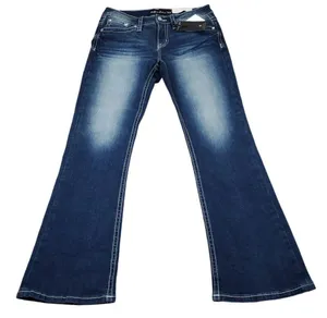 Stella in Dreams Mid Rise Boot Jeans Bootcut Sequin Bull Oxen Size 15 32 Blue thumbnail 2