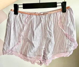 Victoria's Secret Pink Striped Pajama Shorts, Coquette,‎ Y2K, Soft Girl, Small thumbnail 1