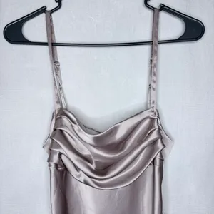 Zara Champagne Satin Maxi Dress thumbnail 5