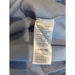 Maeve Anthropologie The Elliot Light Blue Pearl Embellished Knit Polo Top Sz SM thumbnail 5