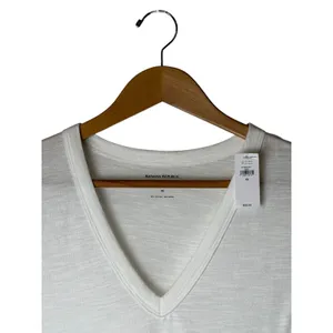 Banana Republic Cozy Slub V Neck Tee Women XS White NWT Short Sleeve Preppy thumbnail 4
