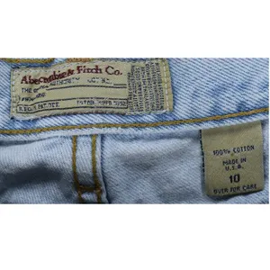 Vintage Abercrombie & Fitch High Waisted Denim Shorts Light Wash Cut Off Size 10 thumbnail 4